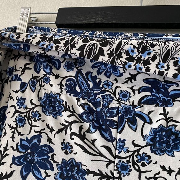 Artizan Robin Barré Blue White Floral Print Print Wide Leg Pant - Picture 7 of 13